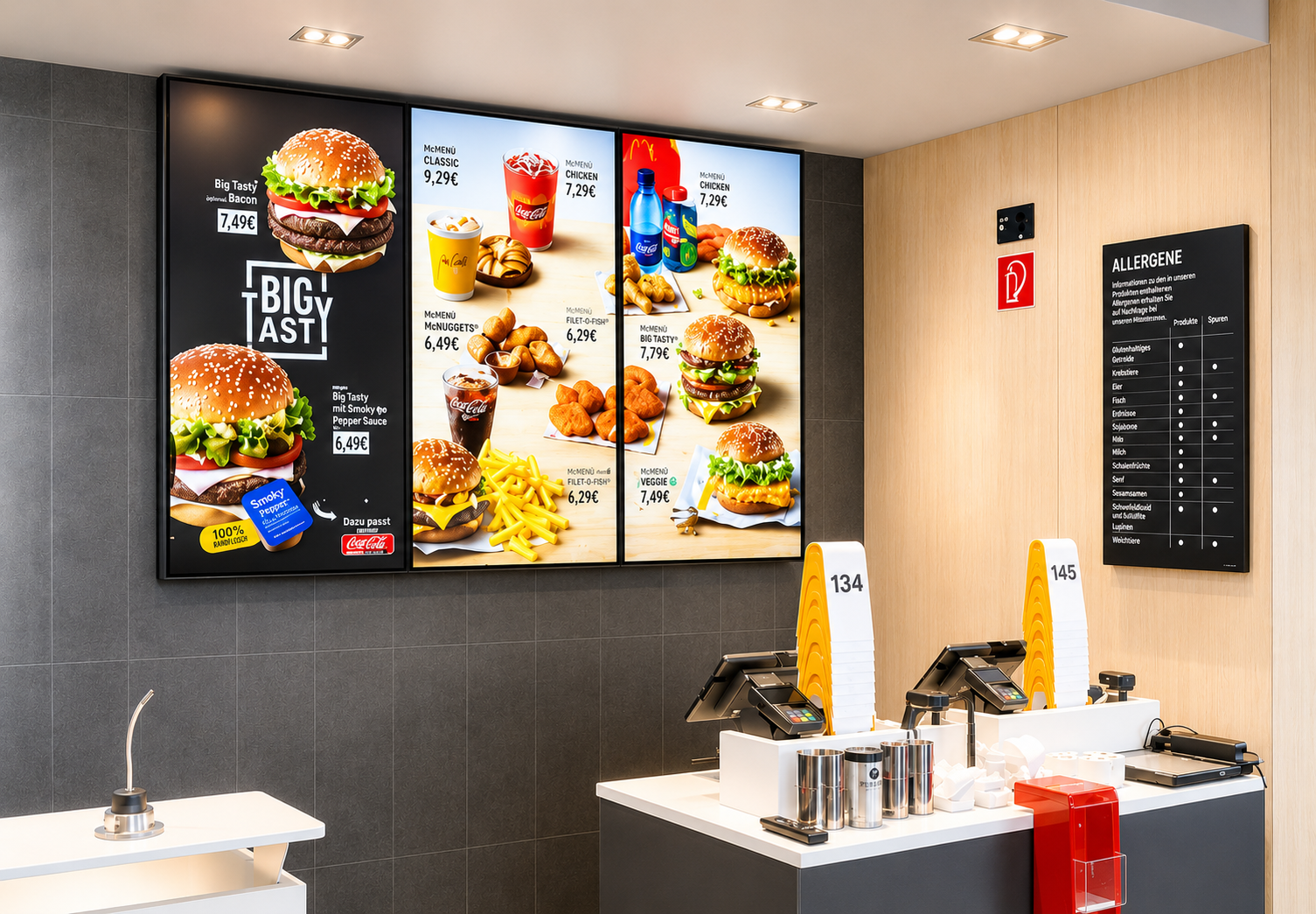 Digital-Signage-Installation: Menüboards