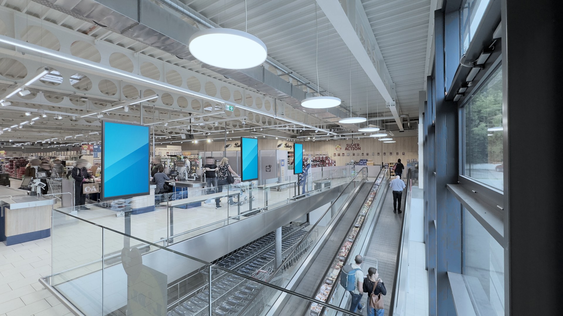 DOOH-Werbescreens in der Lidl-Filiale Bevaix (Schweiz)