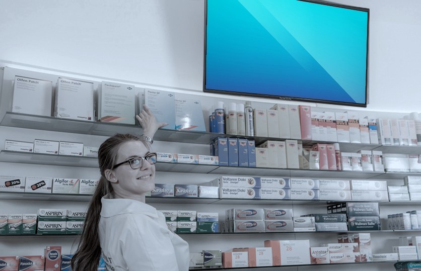 POS-Healthcare — DOOH-Werbescreen