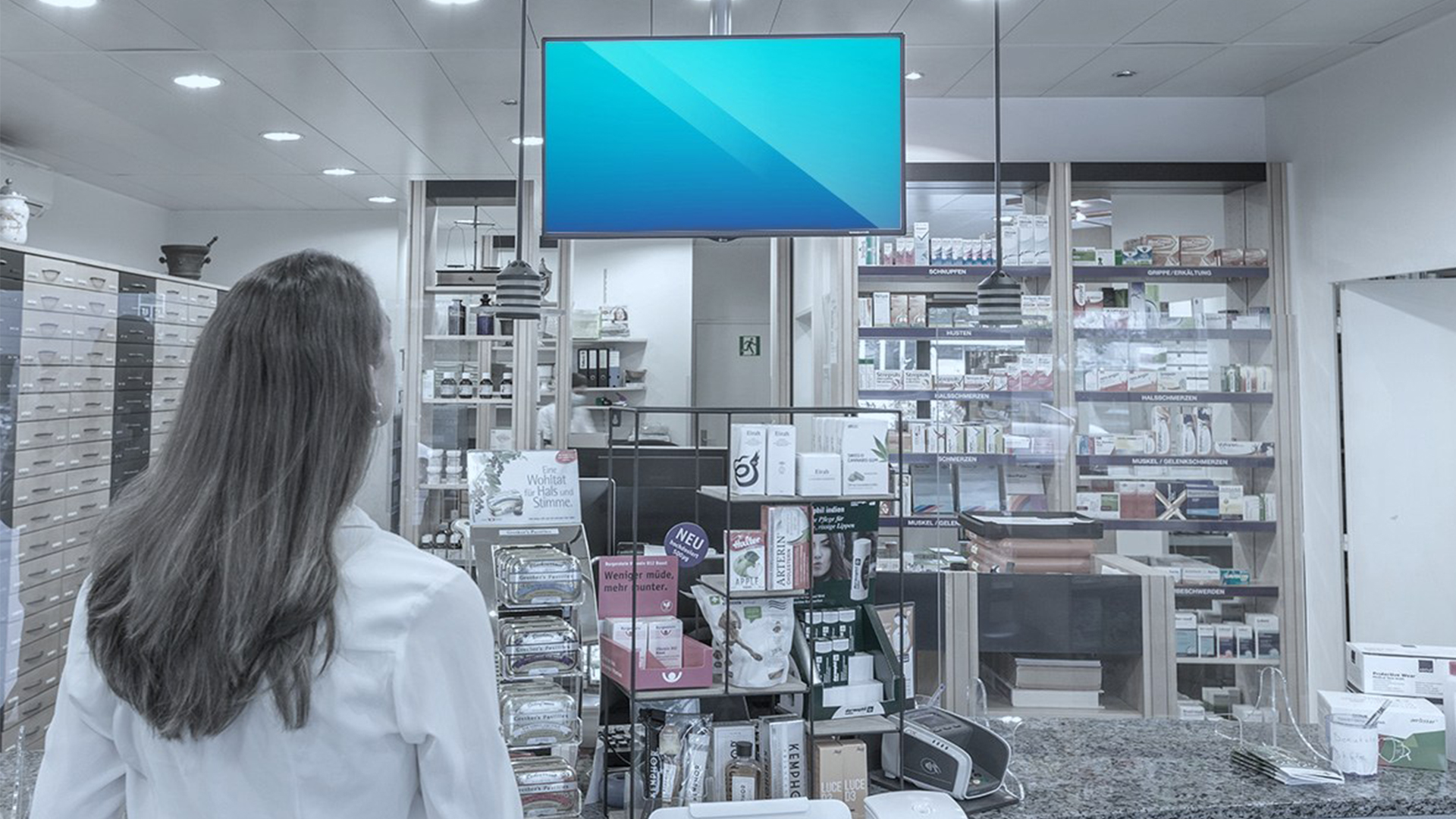 POS-Healthcare — DOOH-Werbescreen