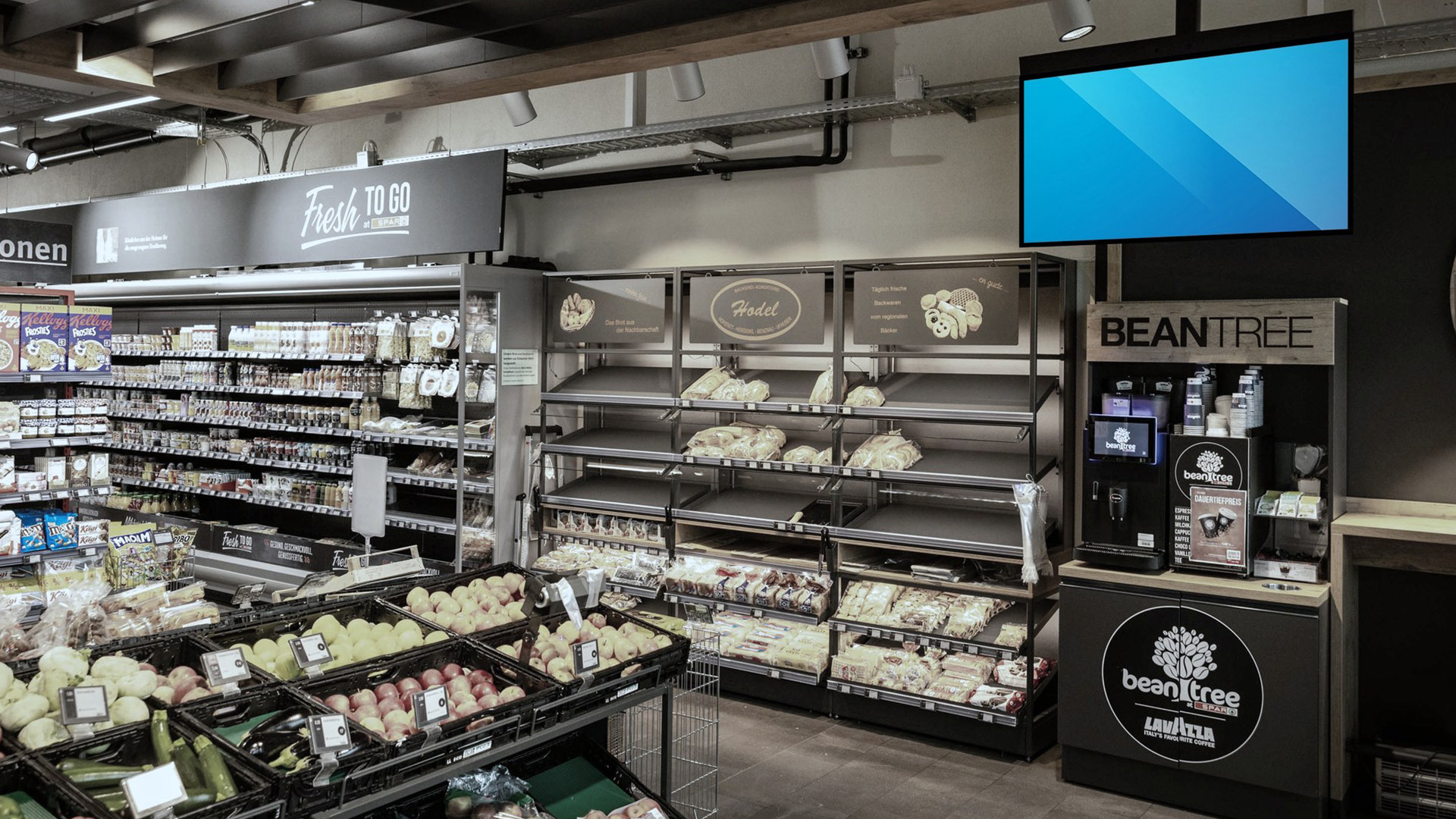 SPAR / TopCC / AVIA — DOOH-Werbescreen
