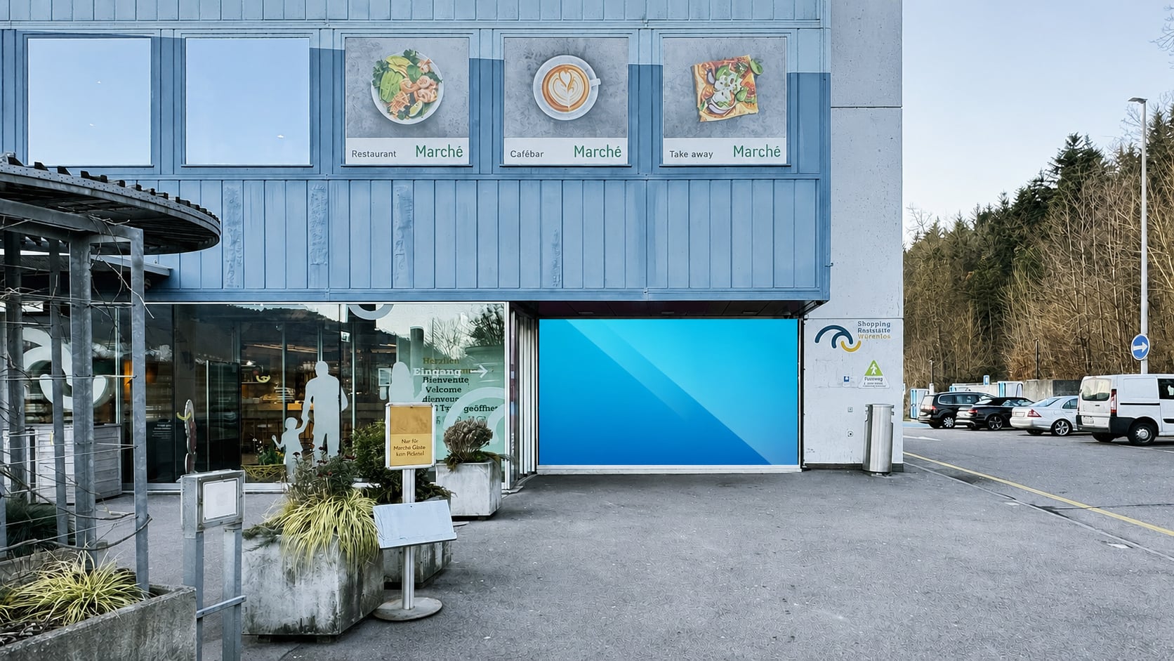 Raststätte Würenlos — DOOH-Werbescreen