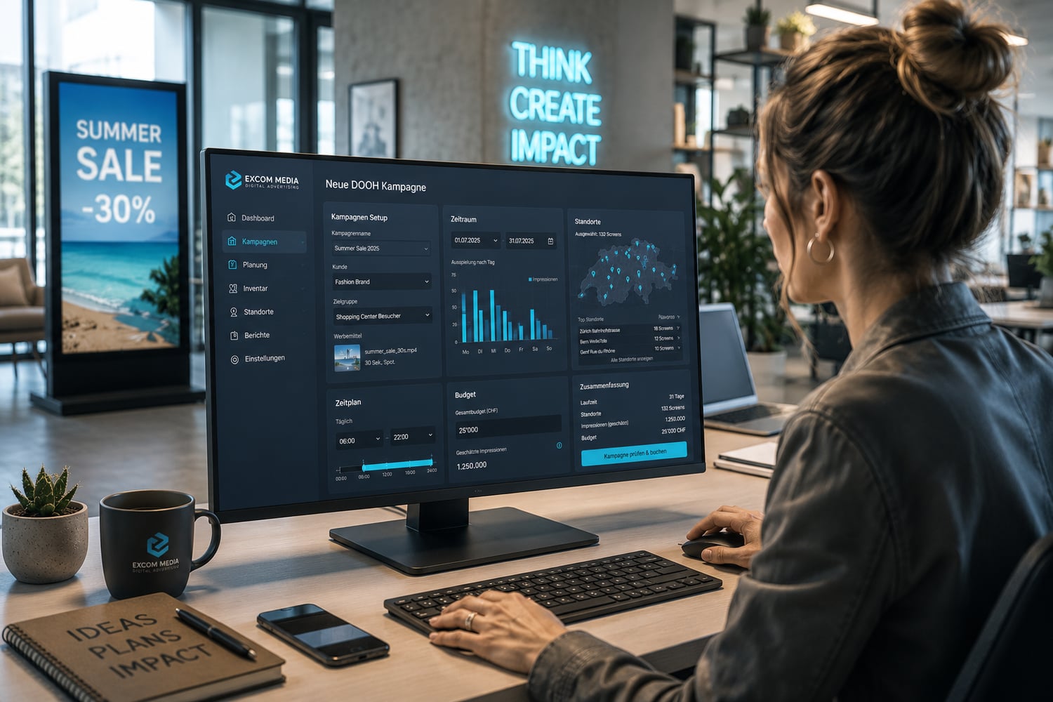 Programmatic-DOOH-Buchung im EXCOM Media Dashboard